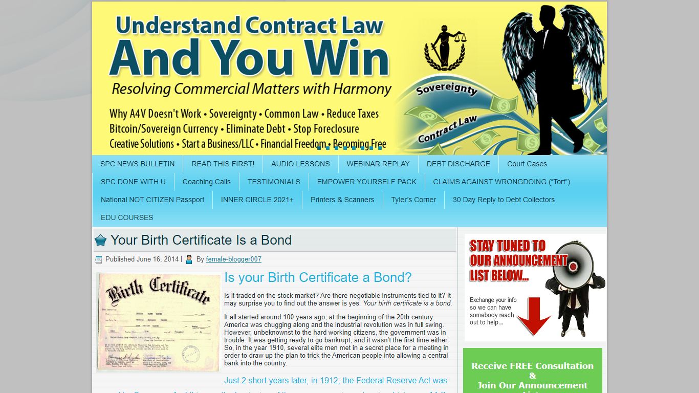 Your Birth Certificate Is a Bond - Understand Contract Law and You Win